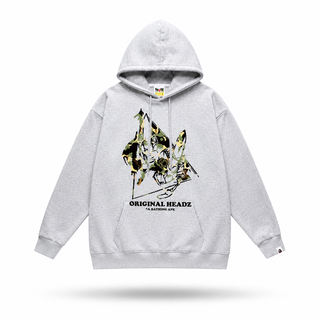 BAPE Headz Pullover Hoodie “Grey”