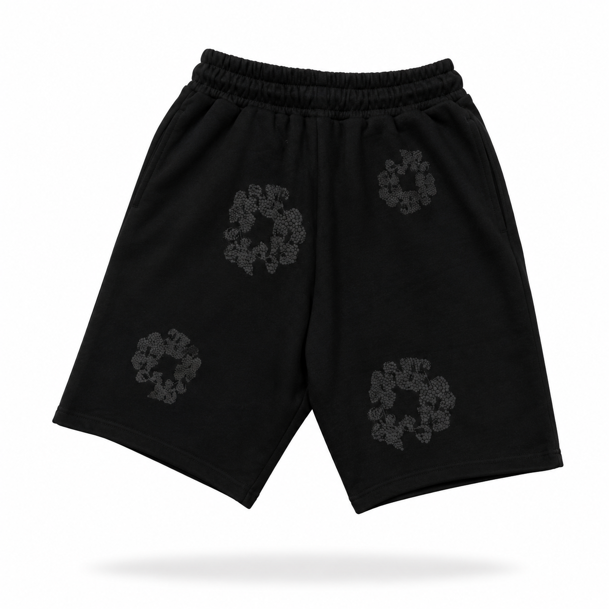 Denim Tears Mono Cotton Wreath Shorts Black