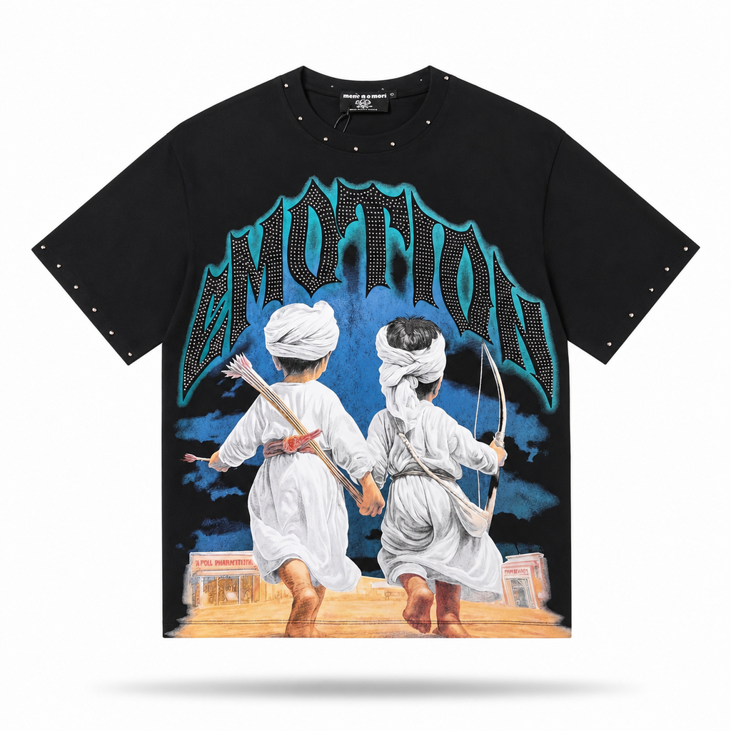Emotion “Children Archer” Rhinestone T-Shirt – Black