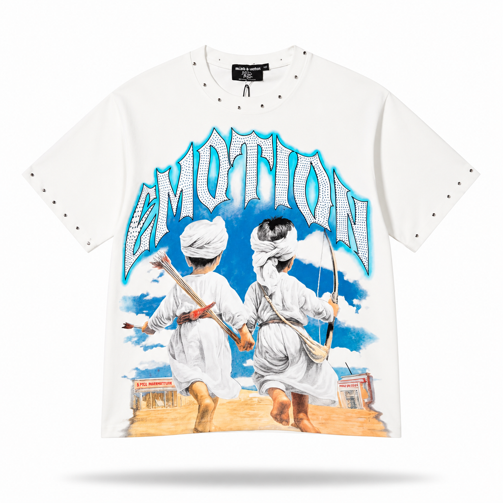 Emotion “Children Archer” Rhinestone T-Shirt – White