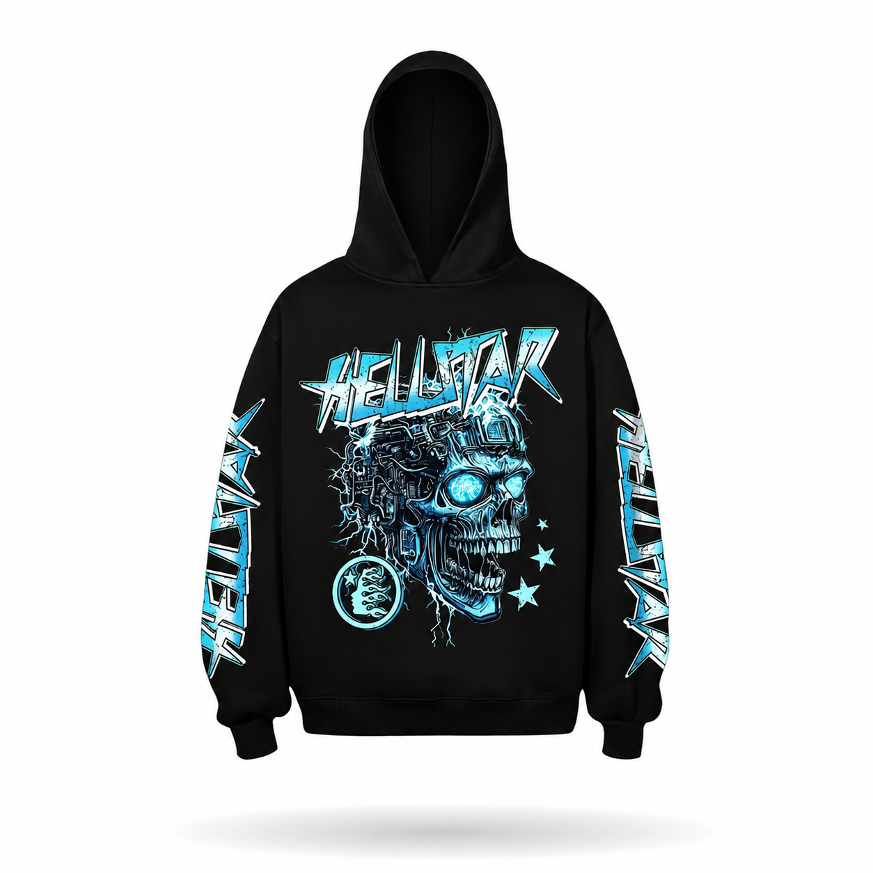 Hellstar Cyber Skull Hoodie Black Blue