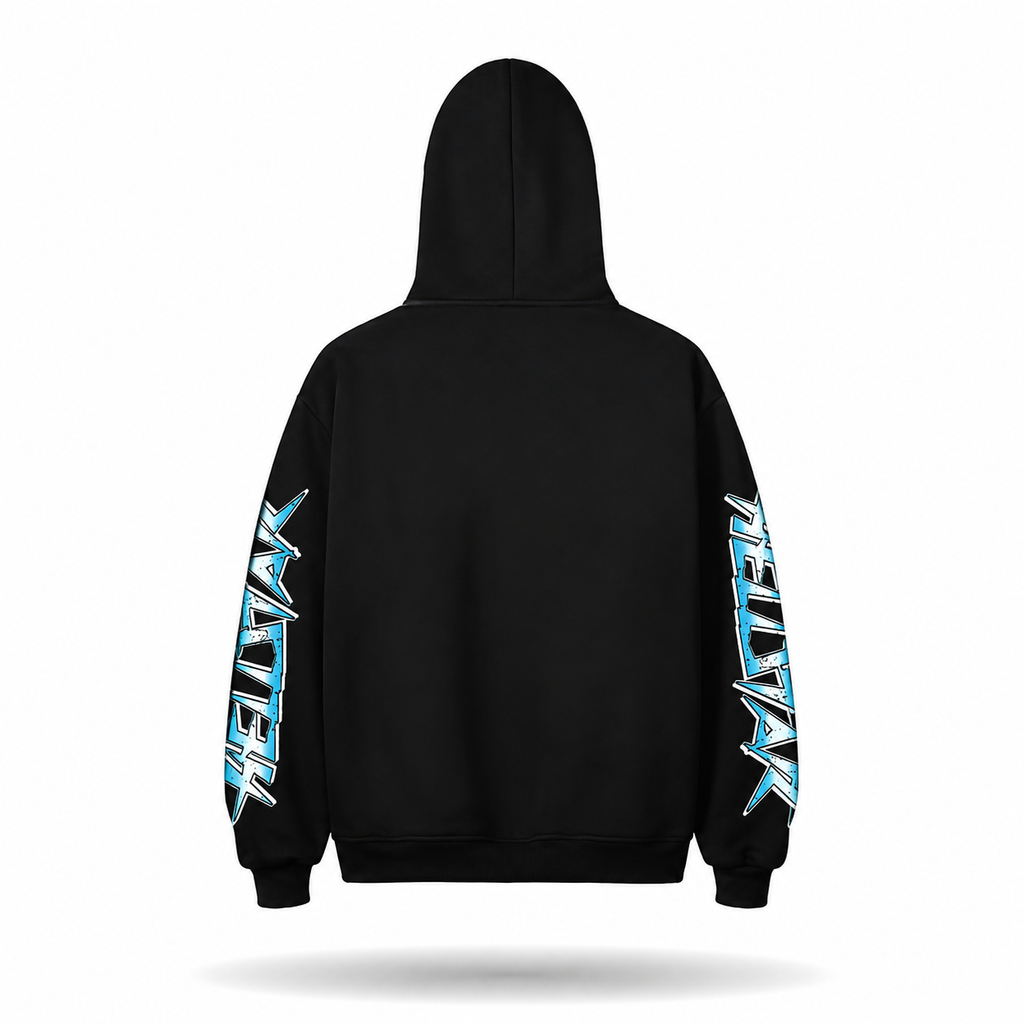 Hellstar Cyber Skull Hoodie Black Blue