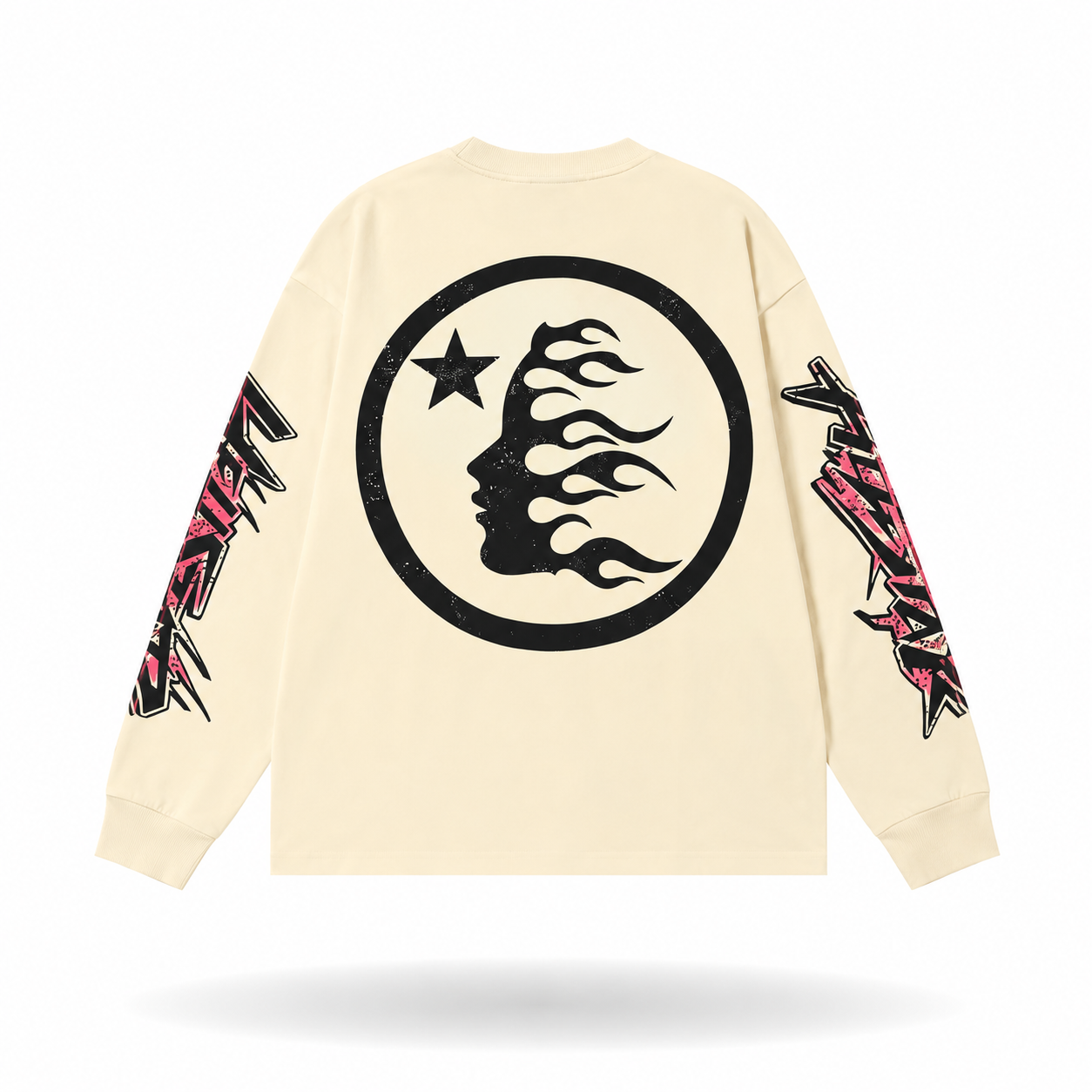 Hellstar Cream Logo Long Sleeve